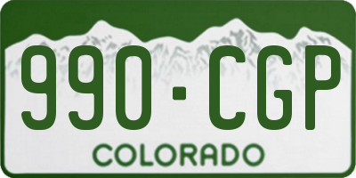 CO license plate 990CGP