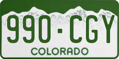 CO license plate 990CGY
