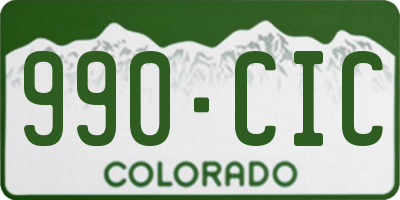 CO license plate 990CIC