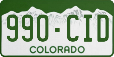 CO license plate 990CID
