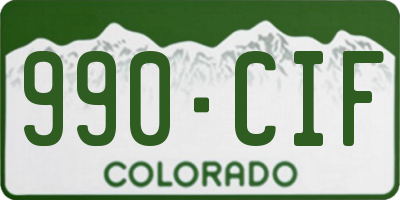 CO license plate 990CIF