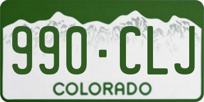 CO license plate 990CLJ