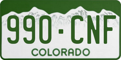 CO license plate 990CNF