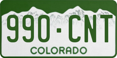 CO license plate 990CNT