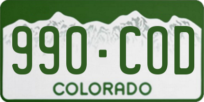 CO license plate 990COD