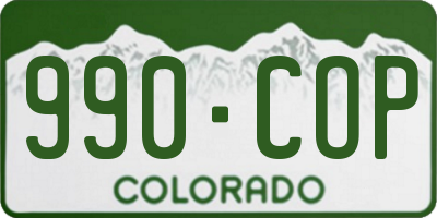 CO license plate 990COP