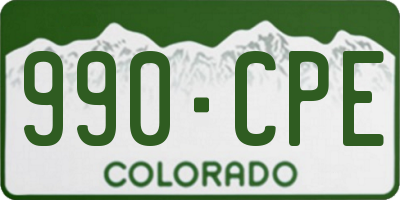 CO license plate 990CPE