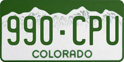 CO license plate 990CPU