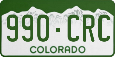 CO license plate 990CRC