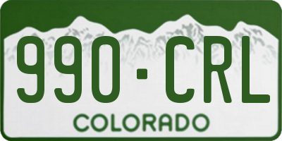 CO license plate 990CRL