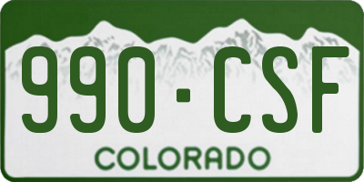 CO license plate 990CSF