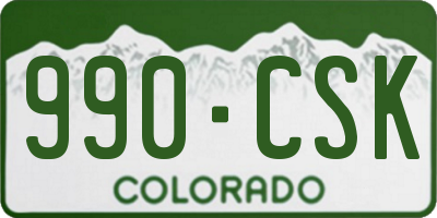 CO license plate 990CSK