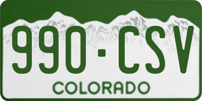 CO license plate 990CSV