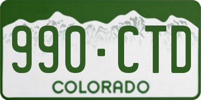 CO license plate 990CTD