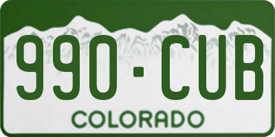 CO license plate 990CUB