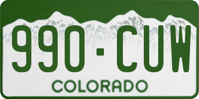 CO license plate 990CUW