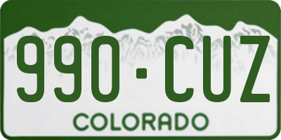 CO license plate 990CUZ