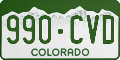 CO license plate 990CVD