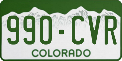 CO license plate 990CVR
