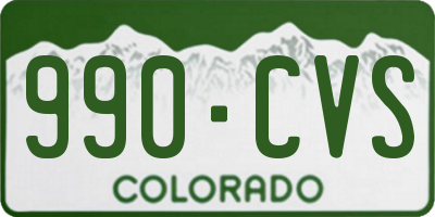 CO license plate 990CVS