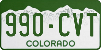 CO license plate 990CVT