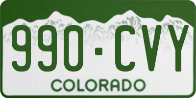 CO license plate 990CVY