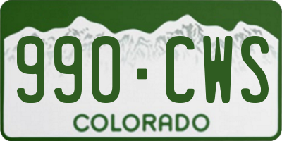 CO license plate 990CWS
