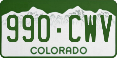 CO license plate 990CWV