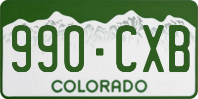 CO license plate 990CXB