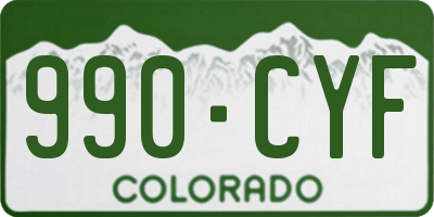 CO license plate 990CYF