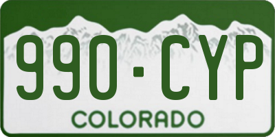 CO license plate 990CYP
