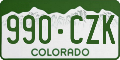 CO license plate 990CZK