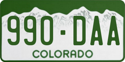 CO license plate 990DAA
