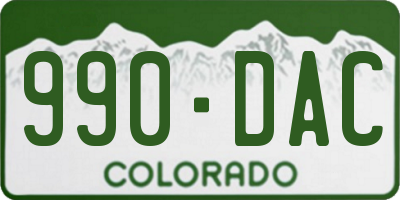 CO license plate 990DAC