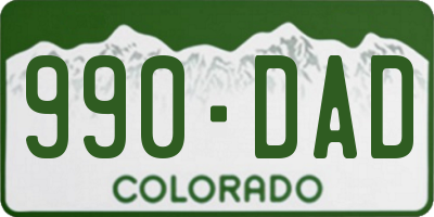 CO license plate 990DAD