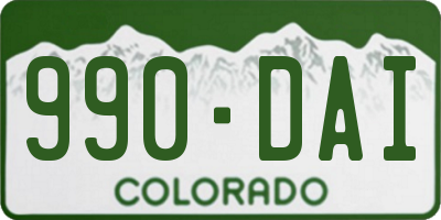 CO license plate 990DAI