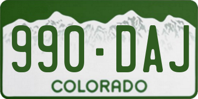 CO license plate 990DAJ