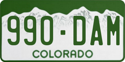 CO license plate 990DAM