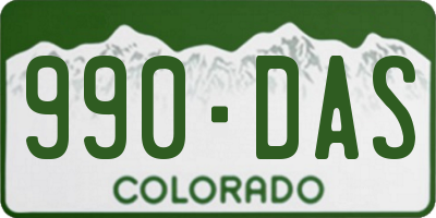 CO license plate 990DAS