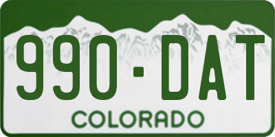 CO license plate 990DAT