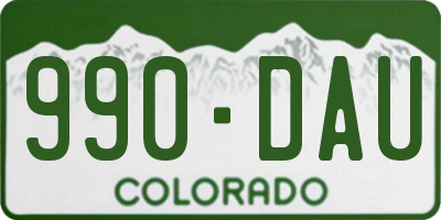 CO license plate 990DAU