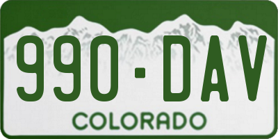 CO license plate 990DAV
