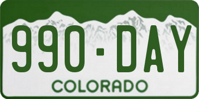 CO license plate 990DAY