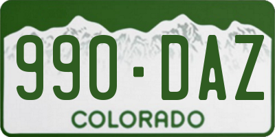 CO license plate 990DAZ