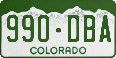 CO license plate 990DBA