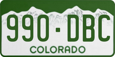 CO license plate 990DBC