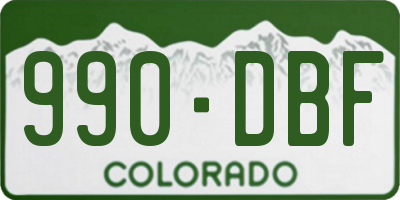 CO license plate 990DBF