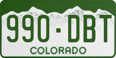 CO license plate 990DBT