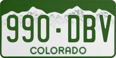 CO license plate 990DBV