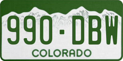 CO license plate 990DBW